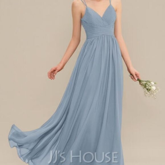 JJ's House Dusty Blue Bridesmaid Prom Formal Pagent Dress Size 4 /6 - Picture 2 of 10